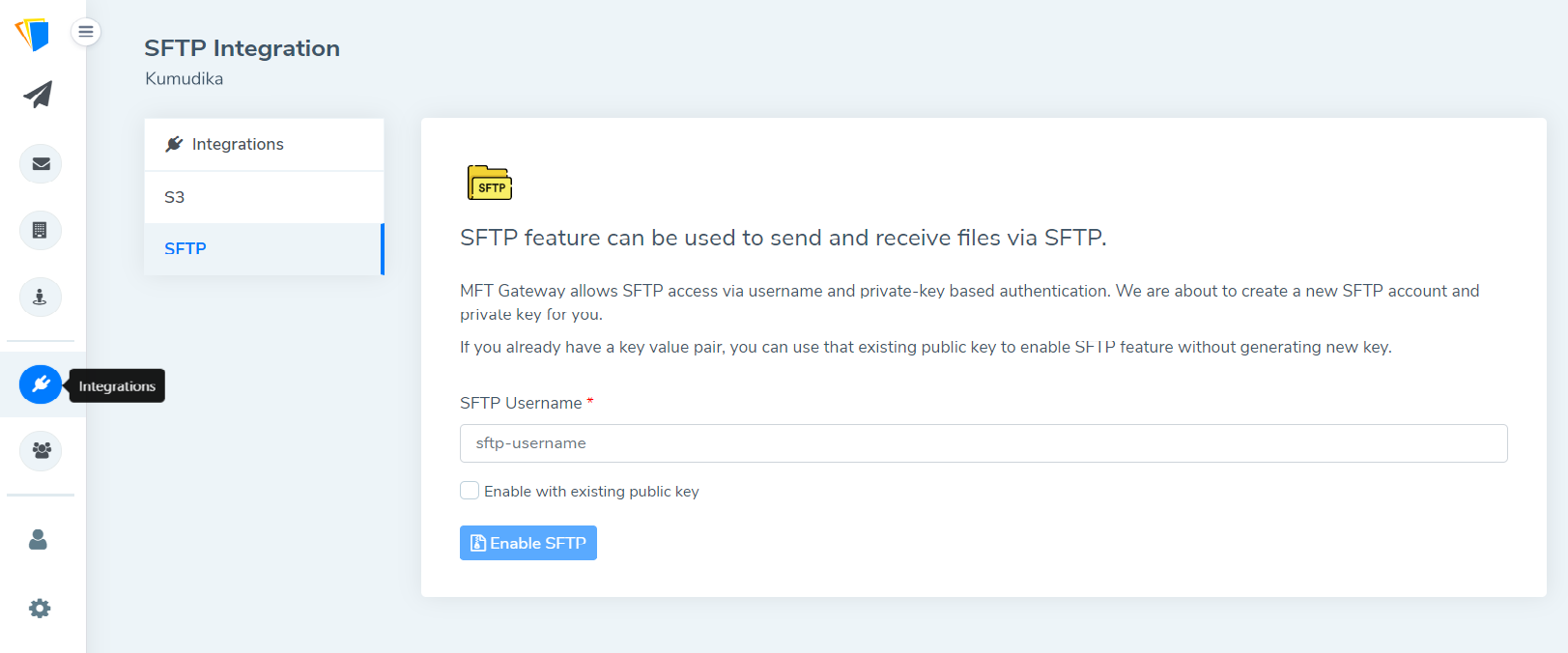 SFTP Settings