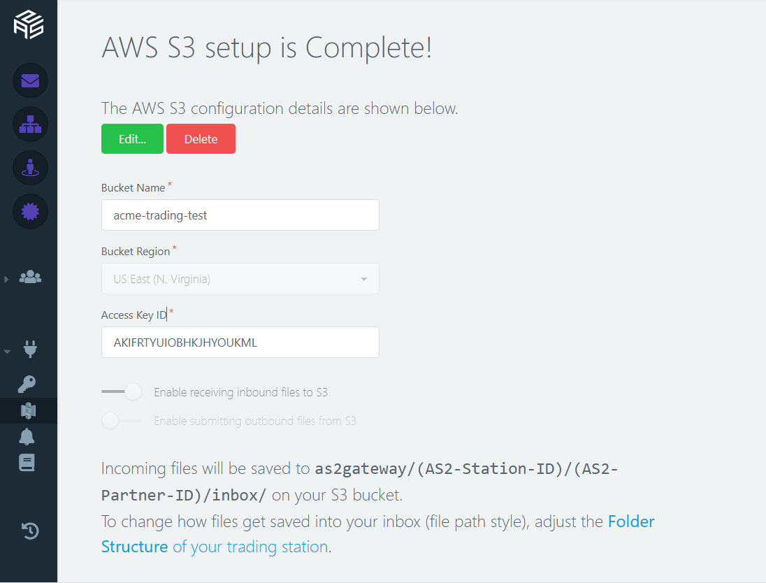 AWS S3 setup completed image