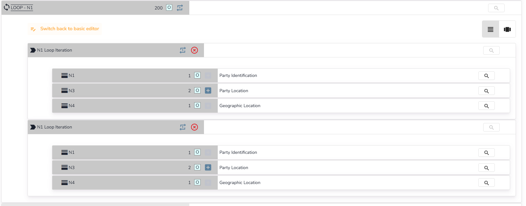 Advanced Mode List View