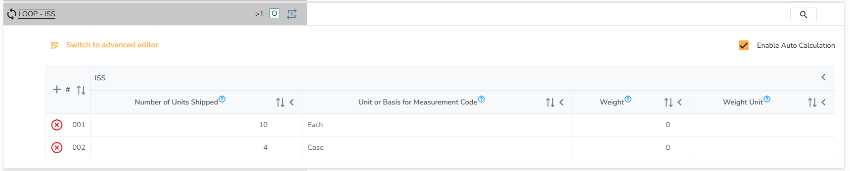 Auto Calculation Section