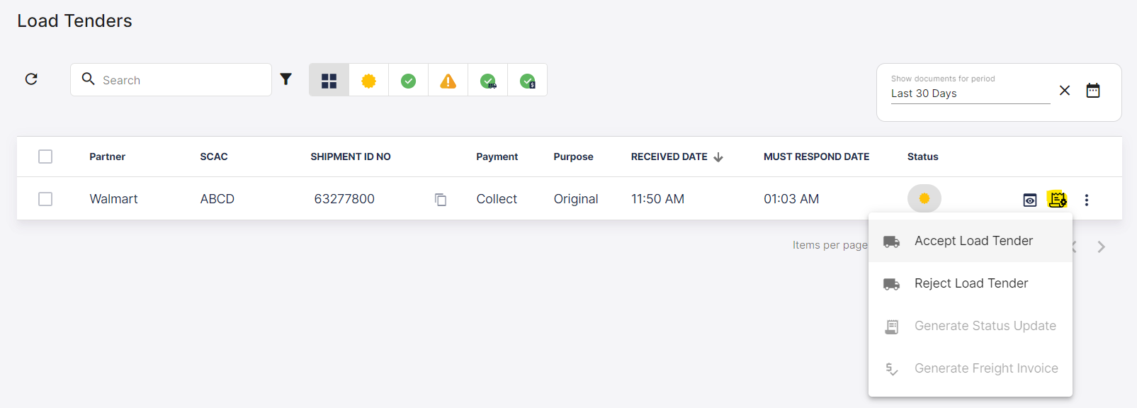 Generating an 'Accepted' response