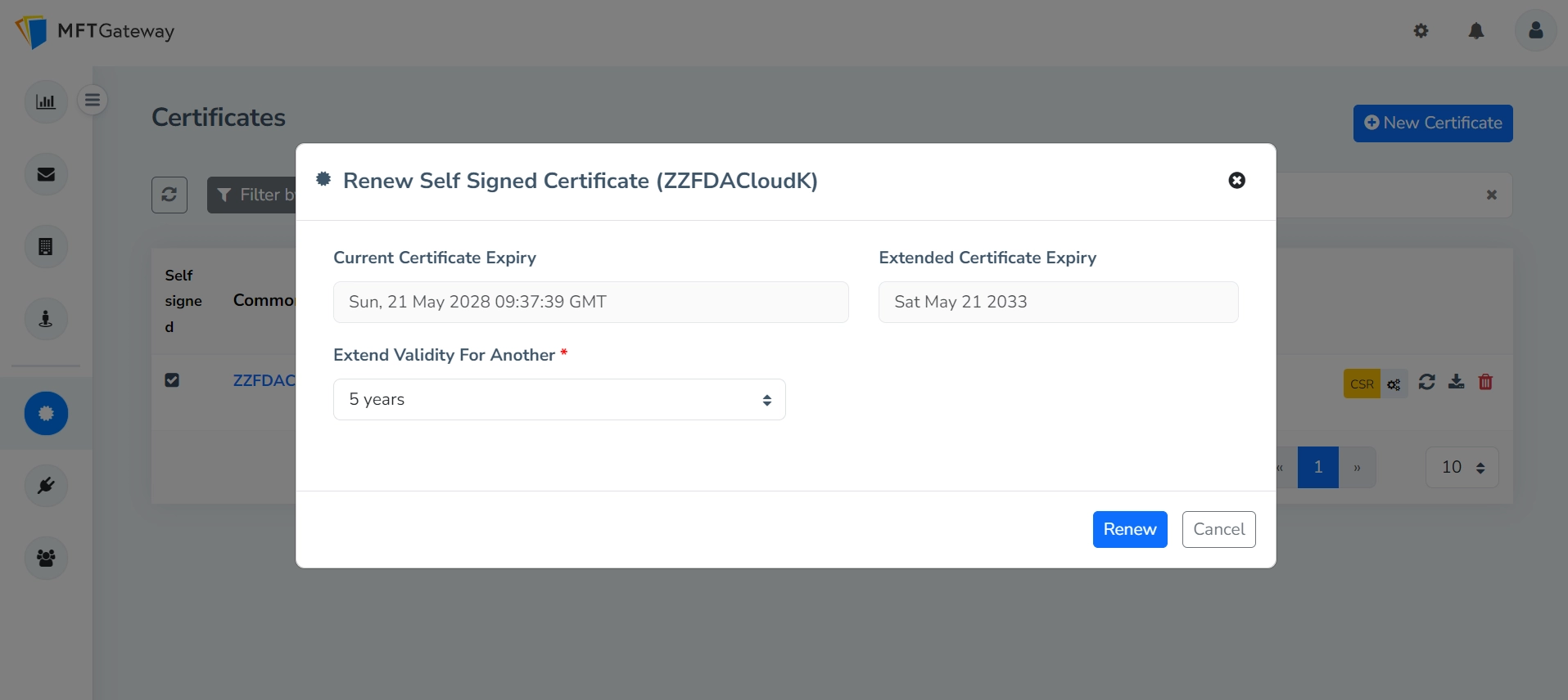Self-Signed Certificate Renewal