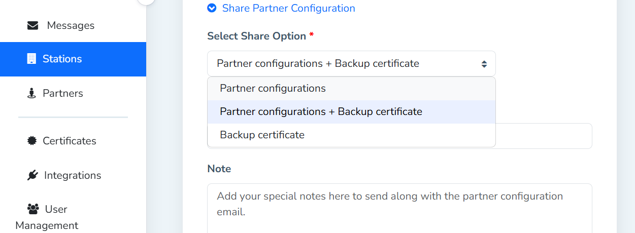 Backup Station Certificates