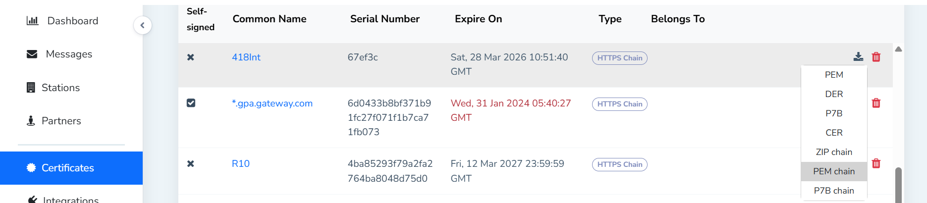 HTTPS Chain Certificates