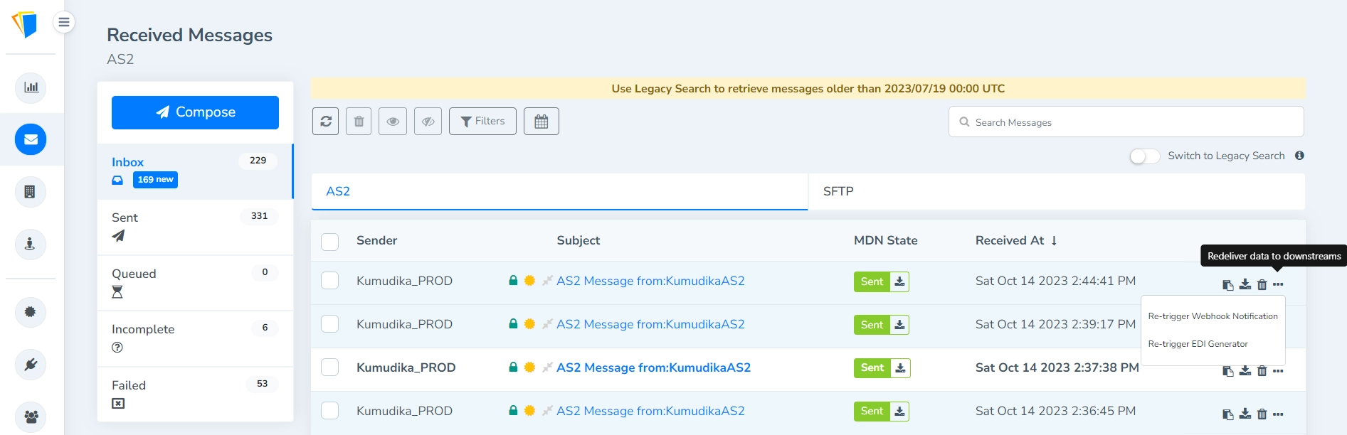 Manual webhook / EDIG redeliver option