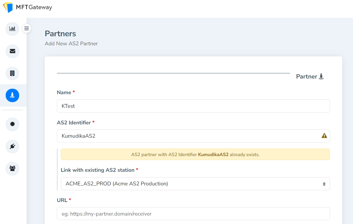 Add multiple AS2 partners