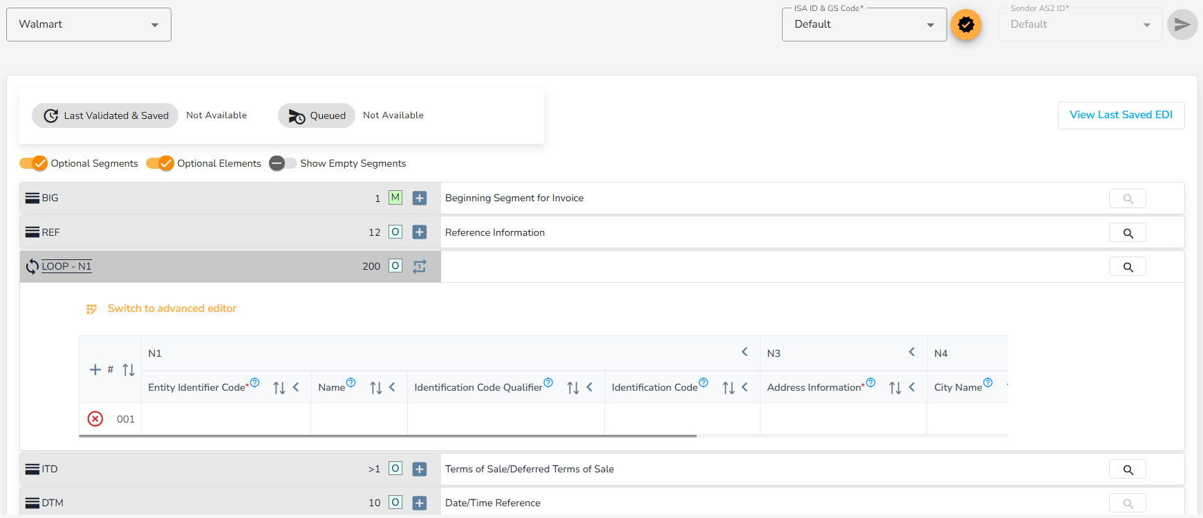 Enhanced EDI Generation Editor