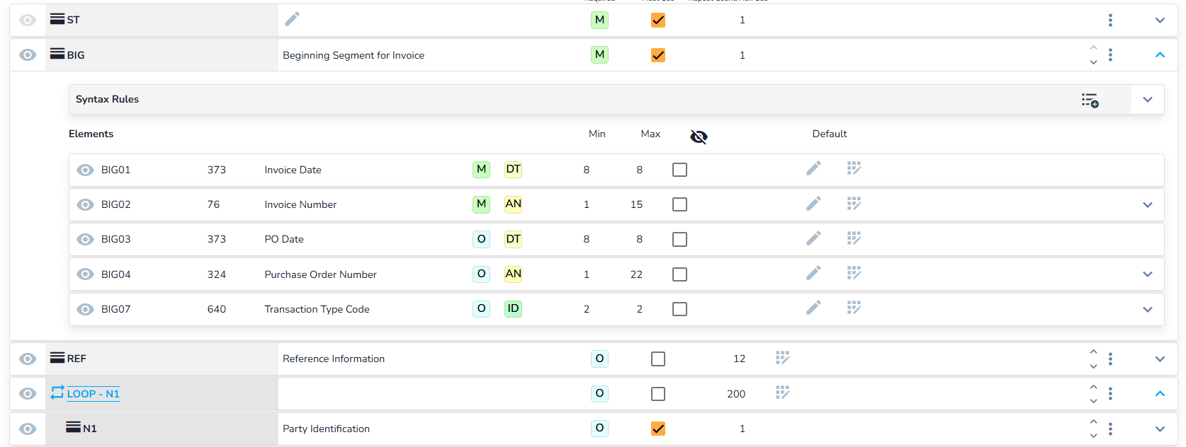 EDI Validator Editor