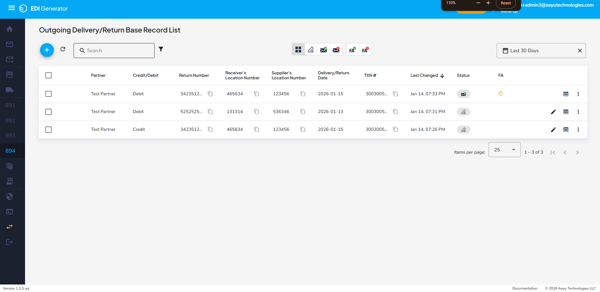 Enhanced Outgoing EDI List View