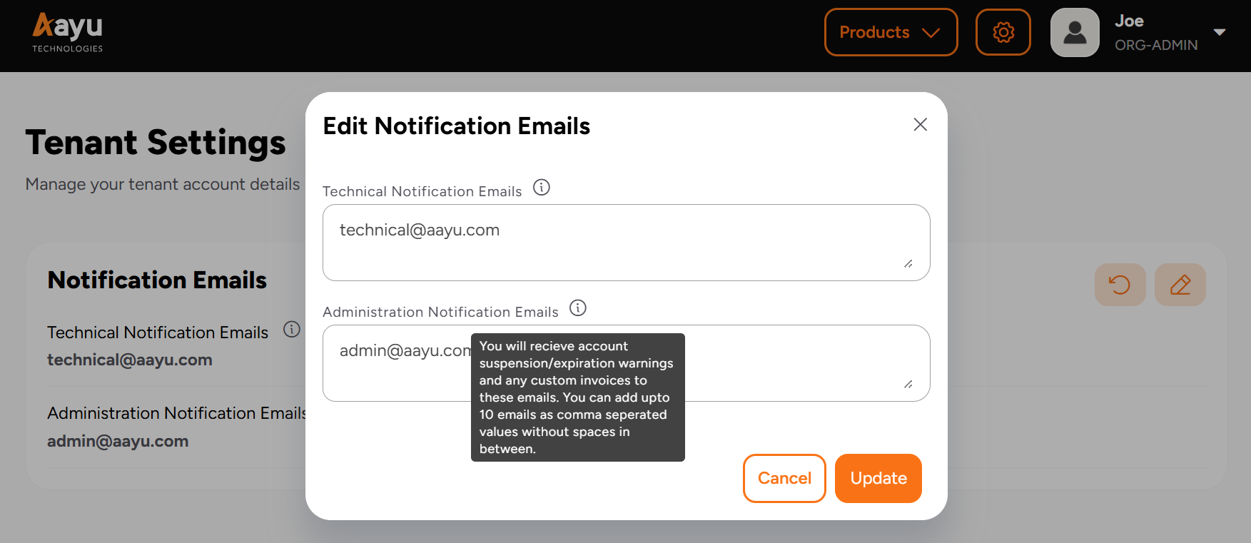 MFT Gateway notification email sending based on purpose