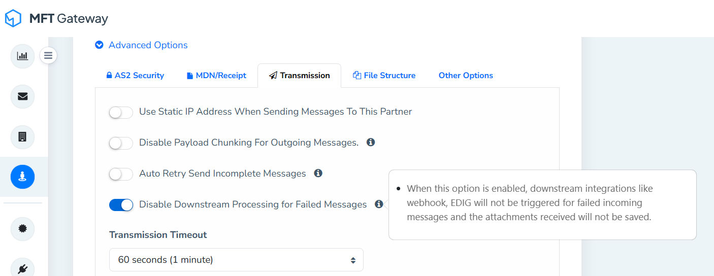 Disable Downstream Processing for Failed AS2 Messages