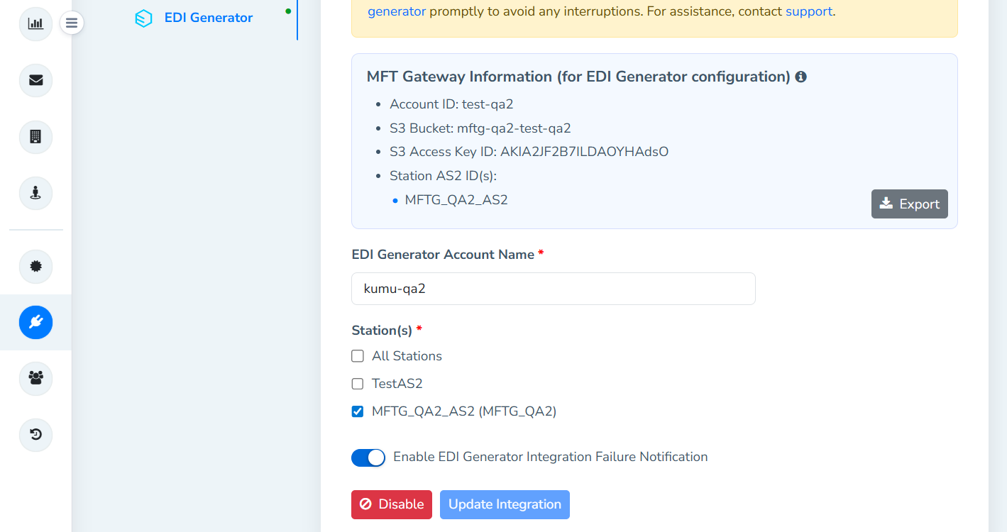 EDI Generator Integration