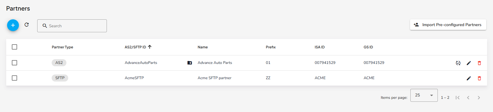 EDI Generator Partner View