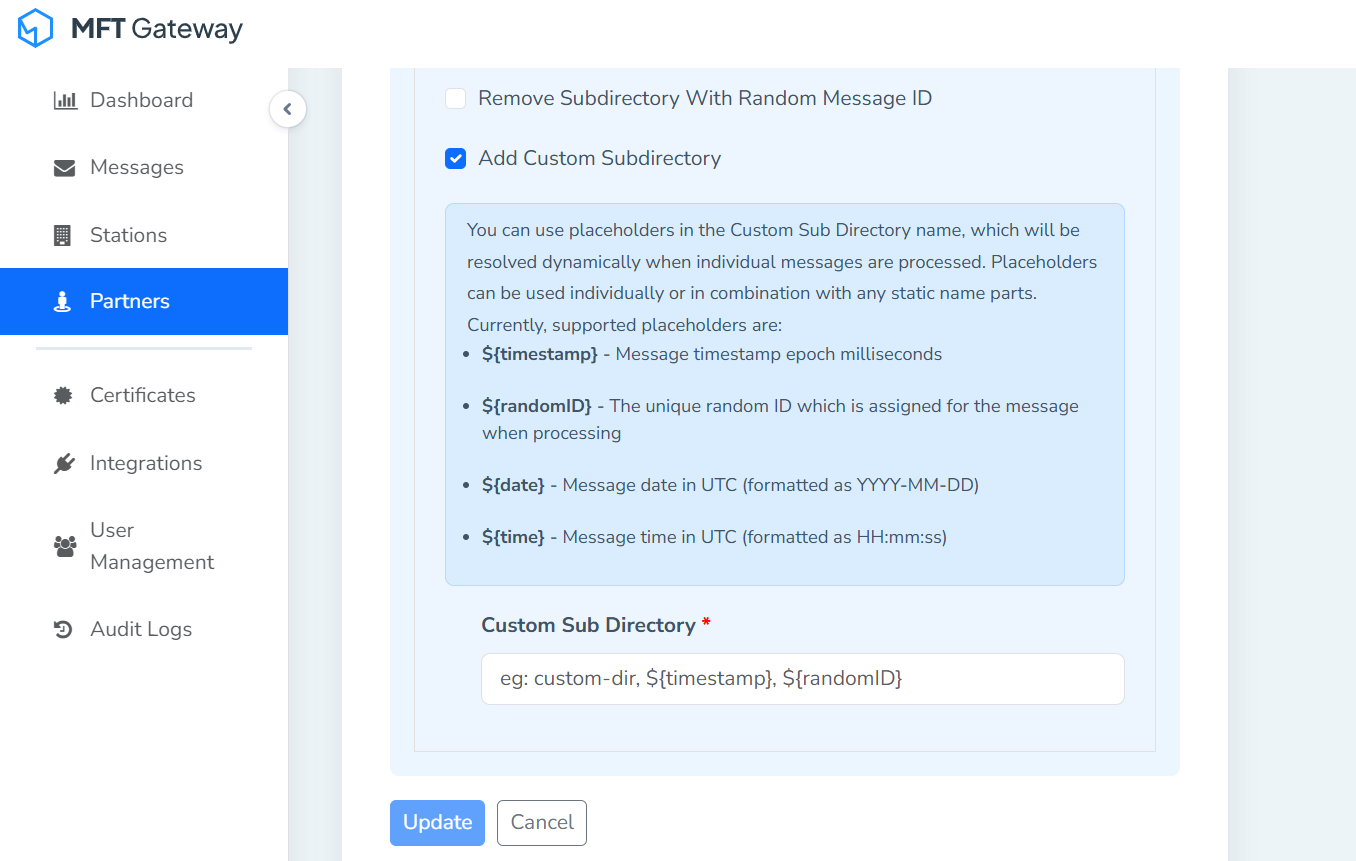 Support timestamp naming