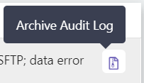 Audits: "Archive Audit Log" button