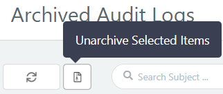 Archived audits: "Unarchive Selected Items" bulk button