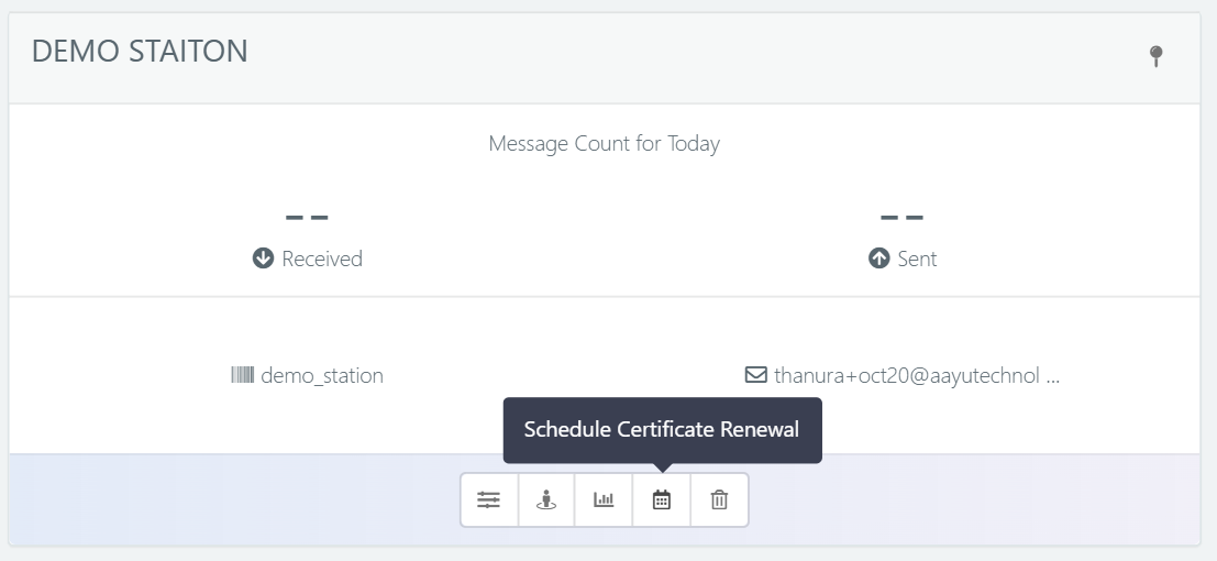 Schedule Station Certificate Renewal