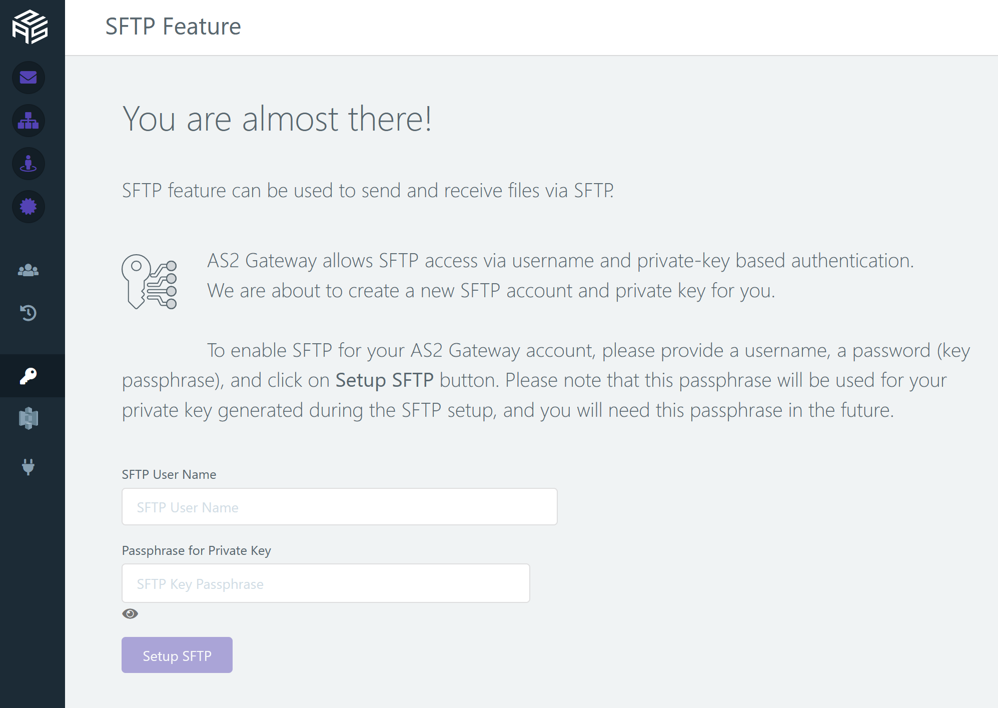 Enabling SFTP Integration