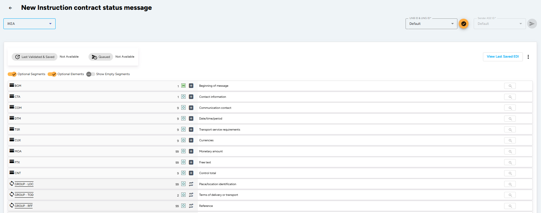 Create Contract Status Message
