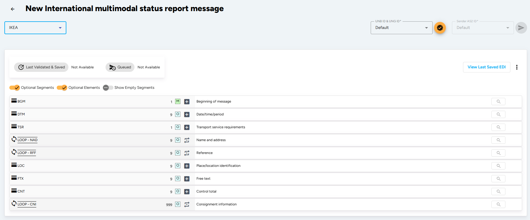Create Transport Status Report