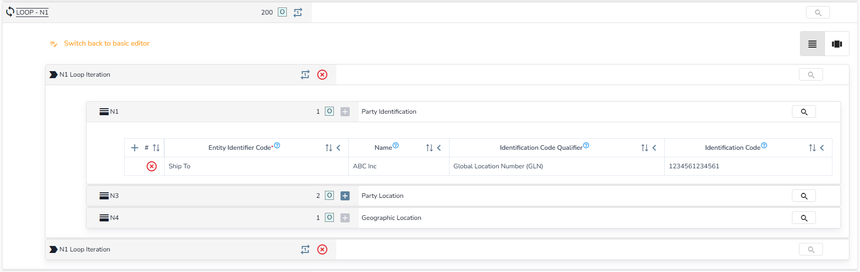 Advanced Loop Editor - List View