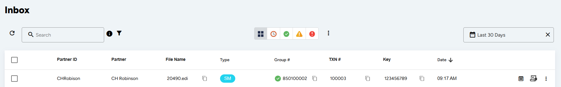 Inbox List View
