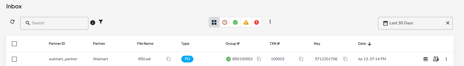Inbox List View Inbox List View