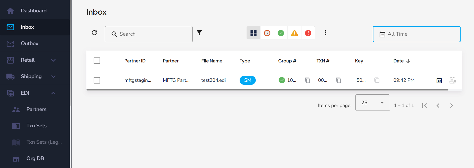 EDI Generator Inbox View