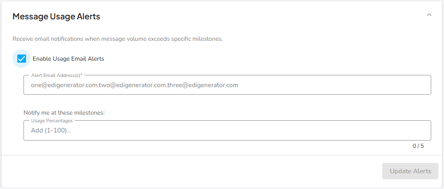 Message Usage Alert Feature