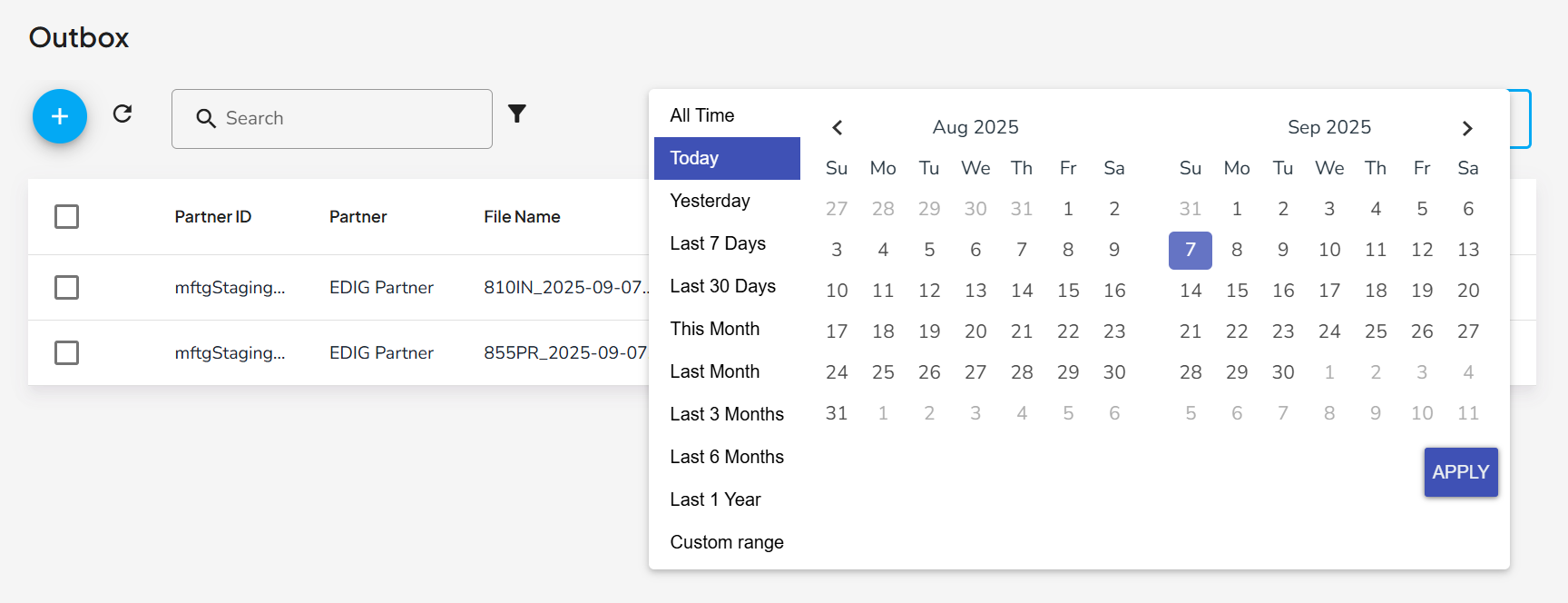 Outbox-filter-by-date