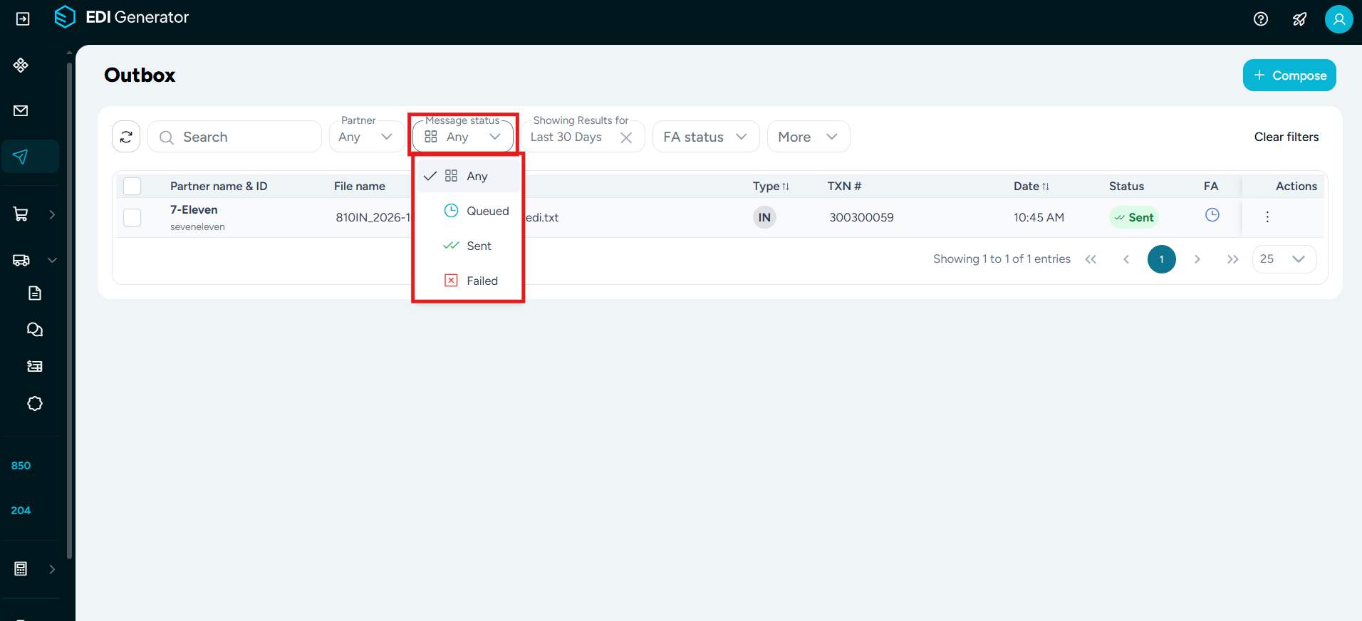 Filter by message status Outbox-filter-by-message-status