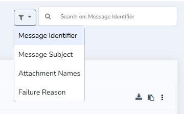 Failed Messages Table Search Text Box