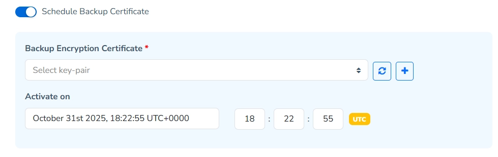 Schedule Station Certificate