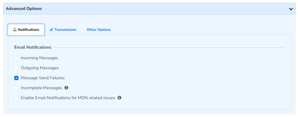 Email notification configuration on create station view