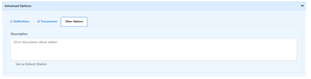 Other configurations on create station view