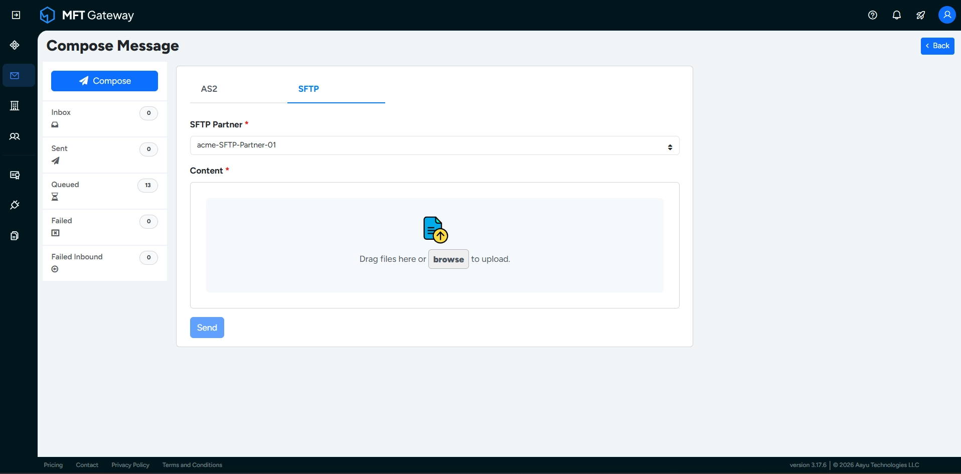 Compose a message to a client mode partner