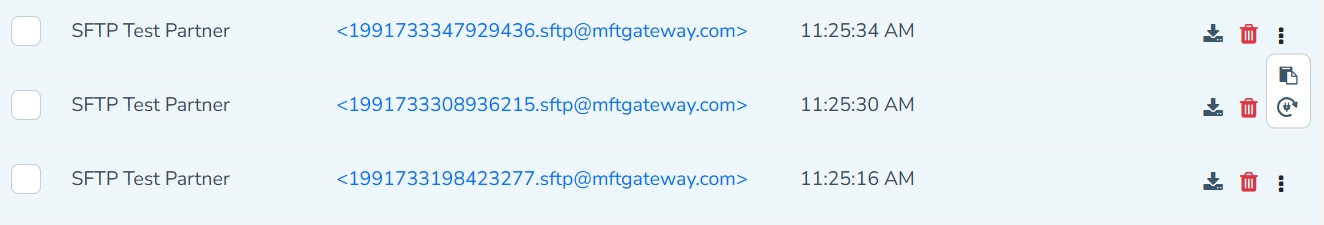 Received Messages Single Entry Three Dot Menu