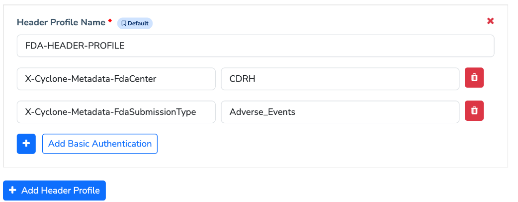 Header Profile configuration