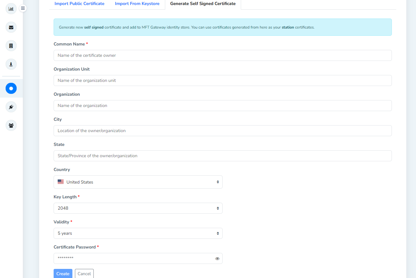 Generate Self-signed Certificate