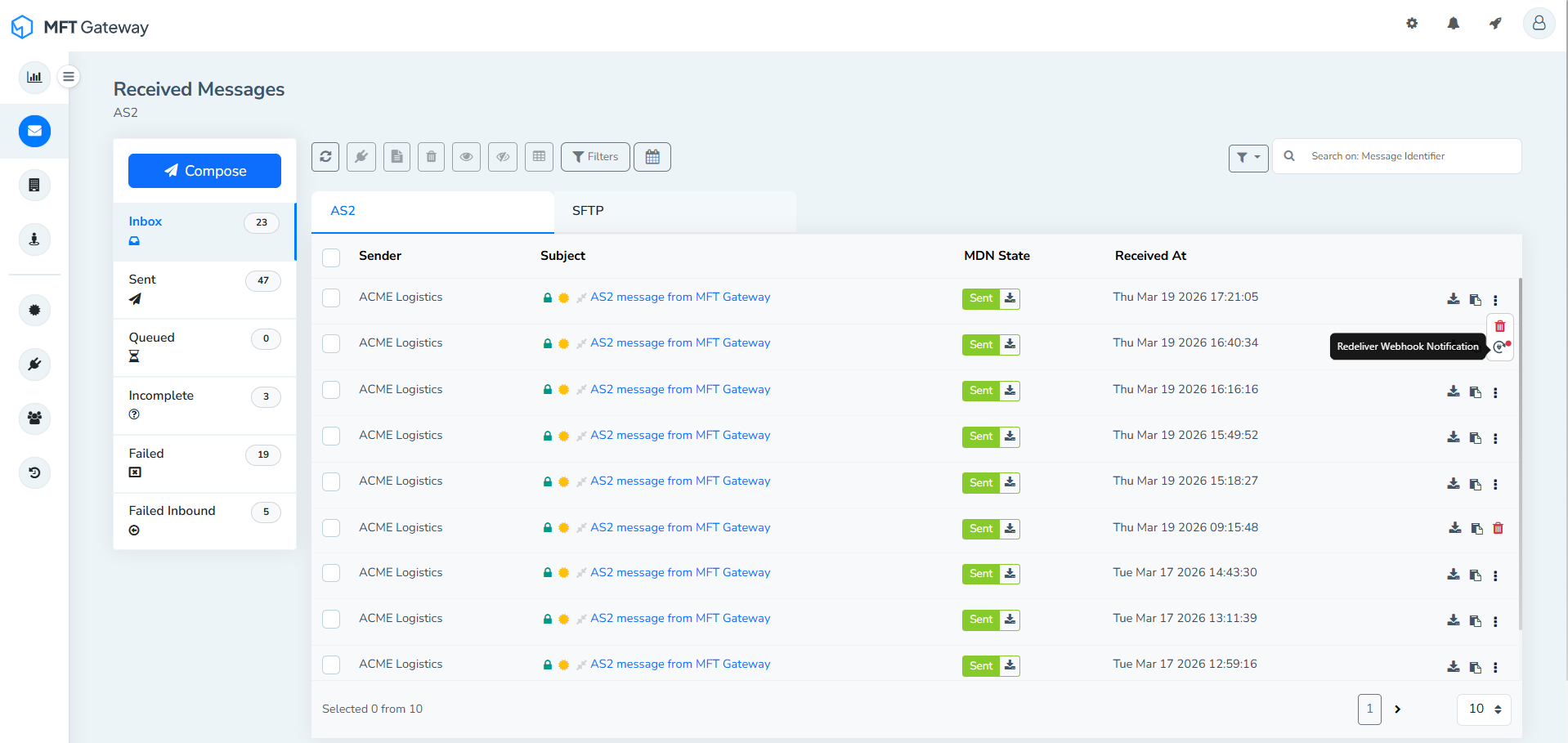 Redeliver Webhook Notification